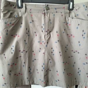 Eddie Bauer Khaki Green and Multi Lightweight Summer Skort